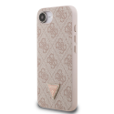 Чехол Guess PU 4G Strass Triangle с металлическим логотипом для iPhone 16e Розовый