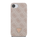 Dēklis Guess PU 4G Strass Triangle Metal Logo gadījumam iPhone 16e Rozā Dēklis Guess PU 4G Strass Triangle Metal Logo gadījumam iPhone 16e Rozā