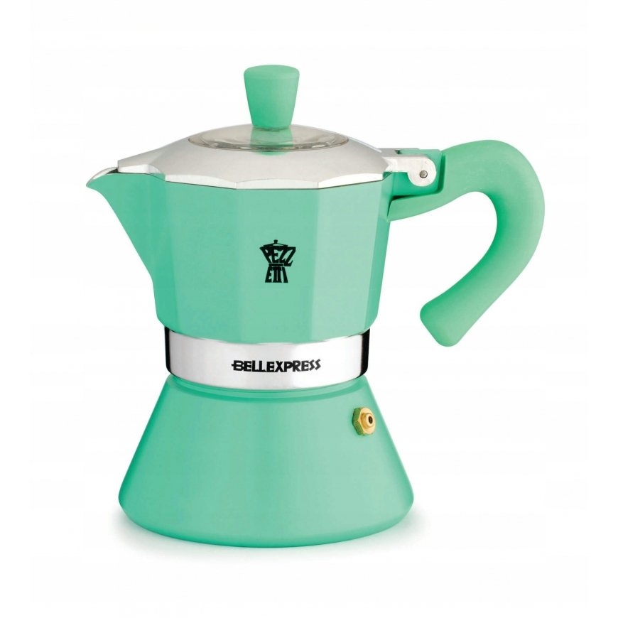 PEZZETTI BELLEXPRESS enameled induction coffee maker (6 cups) - Mint color