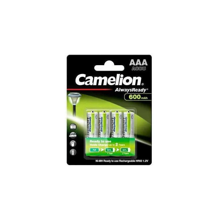 Akku - Camelion AlwaysReady AAA 1.2V Lataus 600mAh 4 kpl.