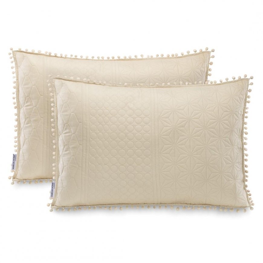 AmeliaHome CUS/AH/MEADORE/БЕЖЕВЫЙ/50x70*2