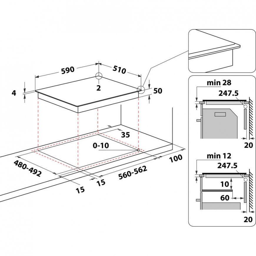Whirlpool WS S4060 BF Melns Iebūvēts 60 cm Zonas indukcijas plīts 4 zone(s) – 5