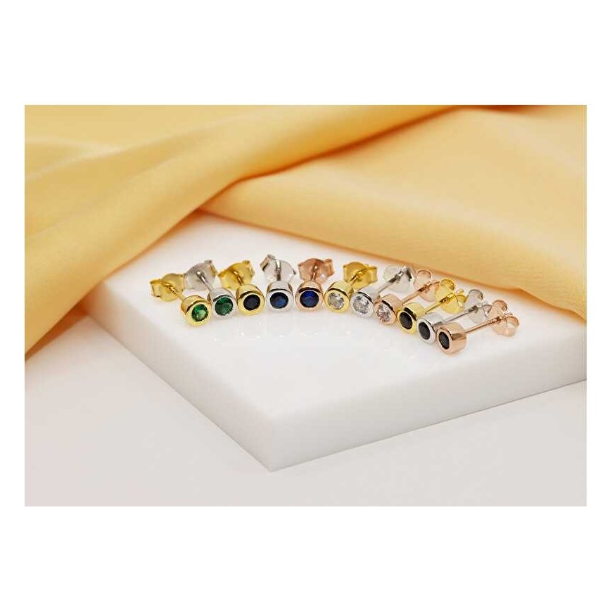 Brilio Silver Brilio Timeless silver earrings with green zirconia EA609WG – 3