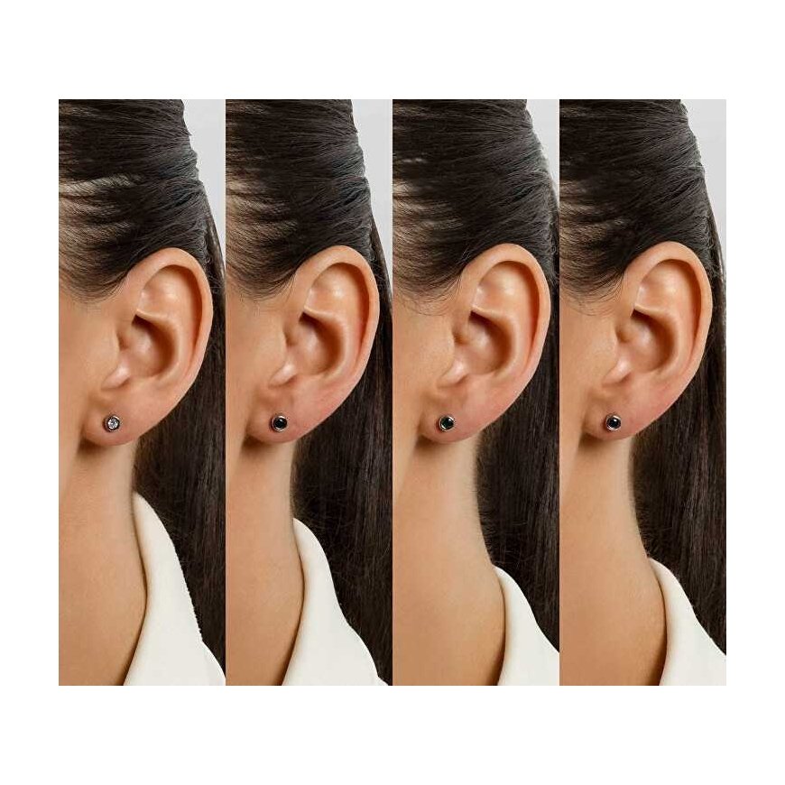 Brilio Silver Brilio Timeless silver earrings with green zirconia EA609WG – 4