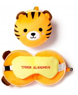Puckator Relaxeazzz Adoramals Tiger travel pillow eye mask