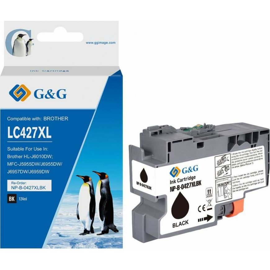 G&G ühilduv tint / tint LC-427XLBK, NP-B-0427XLBK, must