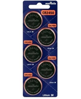 Baterija - Murata CR2450 3V Ličio Monetinė Elementas 24.5mm x 5.0mm 5 vnt.