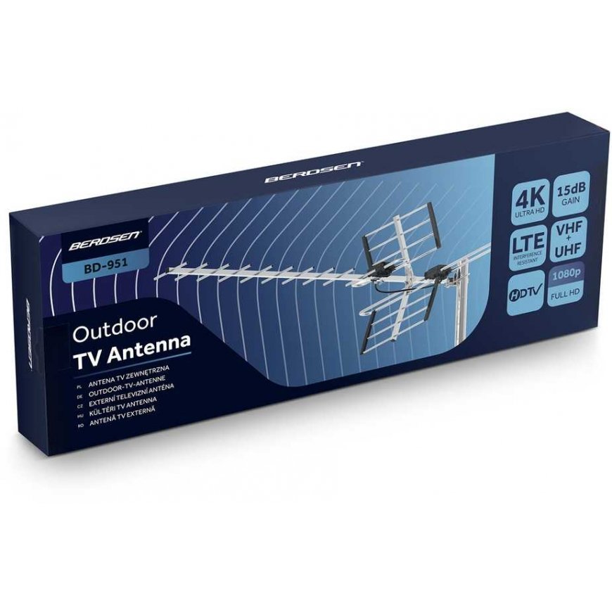 Kryptinė lauko antena televizoriui ultra HD 4K Berdsen BD-951 – 5