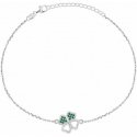 Brilio Silver Silver bracelet Four-leaf clover with green zircons BRC69WG Brilio Silver Silver bracelet Four-leaf clover with green zircons BRC69WG