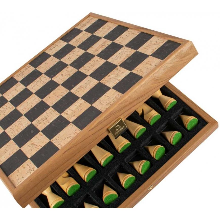 Korka šaha galda 40cm ar mūsdienu stila figūrām Manopoulos (melna) – 4