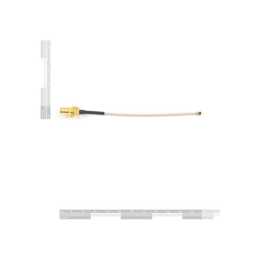 Kištukinis antenos adapteris RP-SMA, U.FL, 10cm, SparkFun WRL-00662 – 2