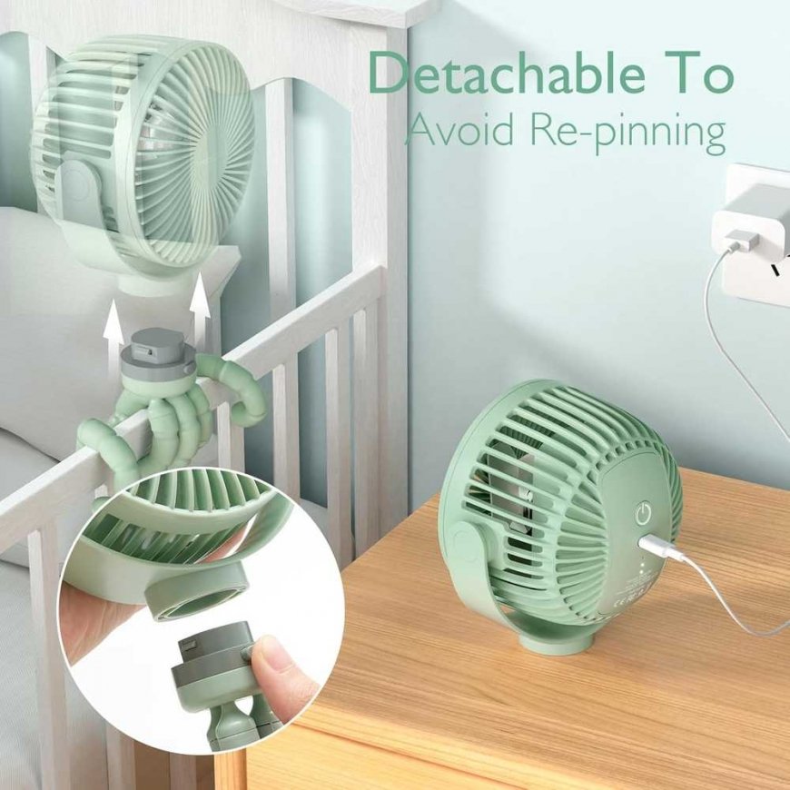 MOMCOZY PĀRVADĀJAMS RATIŅU VENTILATORS, Melns – 5