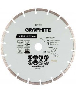 Graphite segmentuotas deimantinis pjovimo diskas, 230 x 22,2 mm, sausam apdorojimui