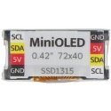 Mini OLED-näyttö 0,42" 72x40px - Laajennusmoduuli laitteiden kehittämiseen - M5Stack U166