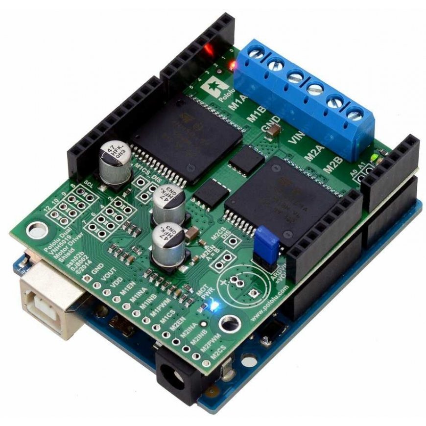 VNH5019 2 kanavan moottorinohjain 24V/12A, Arduino-liitin, Pololu 2507 – 4