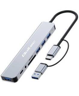 HUB 8in1 USB C USB, USB C 4xUSB SD TF kartes ligzda
