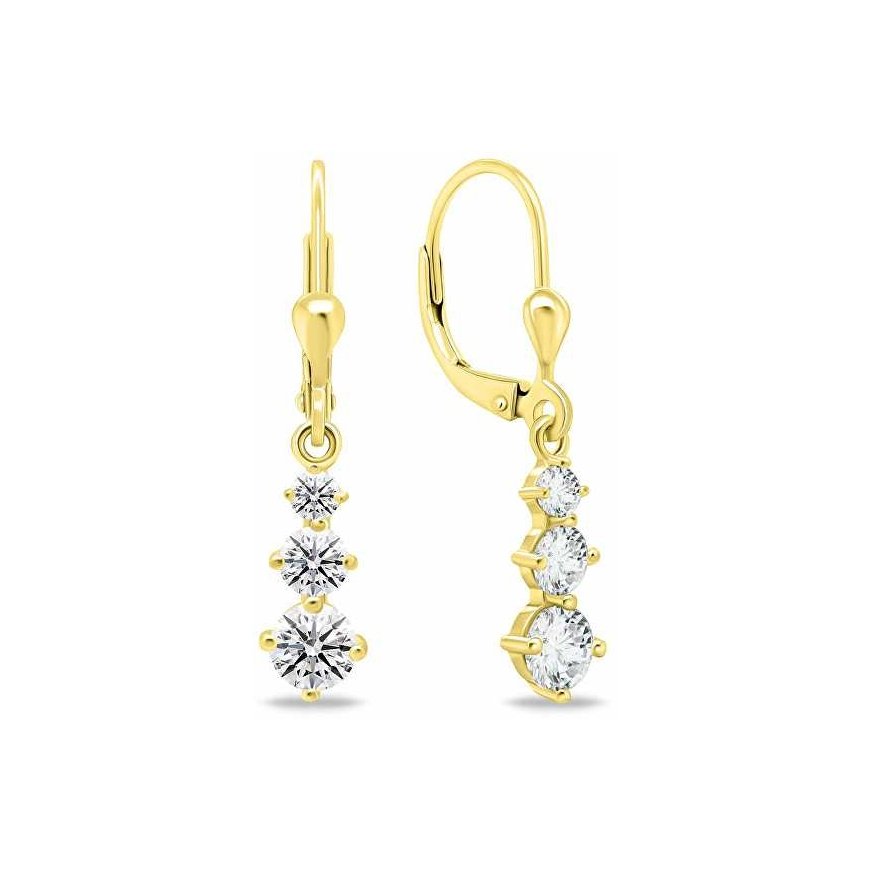 Brilio Silver Beautiful gold-plated earrings with zircons EA656Y