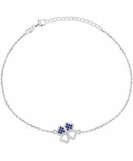 Brilio Silver Silver bracelet Four-leaf clover with blue zircons BRC69WB