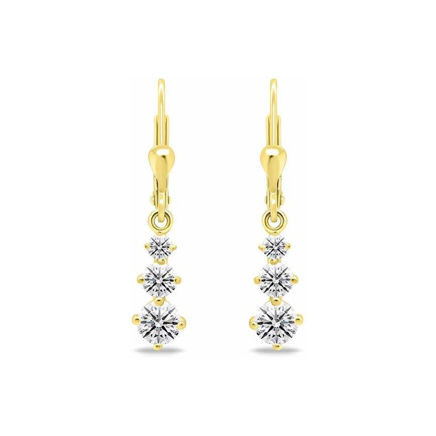 Brilio Silver Beautiful gold-plated earrings with zircons EA656Y – 2