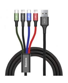 Baseus KB2L435A12BK mobile phone cable Black, Blue, Green, Red 1.2 m USB A 2 x Lightning + micro-USB