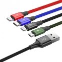 Baseus KB2L435A12BK mobiliojo telefono laidas Juoda, Mėlyna, Žalia, Raudona 1,2 m USB A 2 x Lightnin
