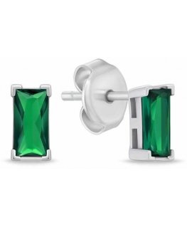 Brilio Silver Silver earrings with green cubic zirconia EA1176WG