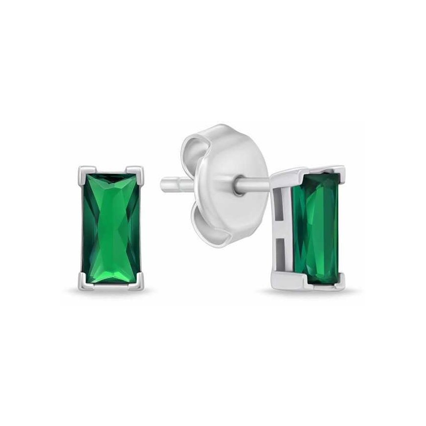 Brilio Silver Silver earrings with green cubic zirconia EA1176WG