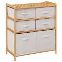 5five Simply Smart Bamboo TIDY bamboo shelf with 6 fabric baskets, height 78.5 cm 5five Simply Smart Bamboo TIDY bamboo shelf with 6 fabric baskets, height 78.5 cm