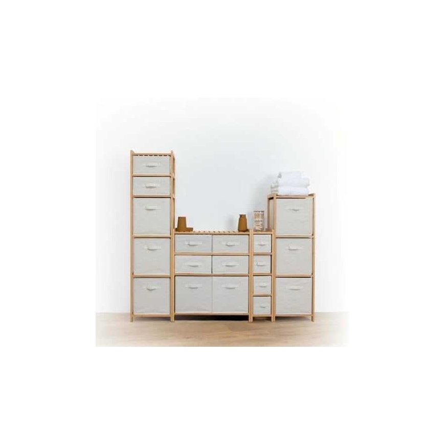 5five Simply Smart Bamboo TIDY bamboo shelf with 6 fabric baskets, height 78.5 cm – 2