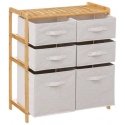 5five Simply Smart Bamboo TIDY bamboo shelf with 6 fabric baskets, height 78.5 cm 5five Simply Smart Bamboo TIDY bamboo shelf with 6 fabric baskets, height 78.5 cm