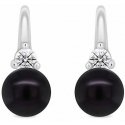 Brilio Silver Elegant silver earrings with black pearls and zircons EA364WBC Brilio Silver Elegant silver earrings with black pearls and zircons EA364WBC