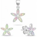 Brilio Silver Flower silver jewelry set with synthetic opals SET288WP Brilio Silver Flower silver jewelry set with synthetic opals SET288WP