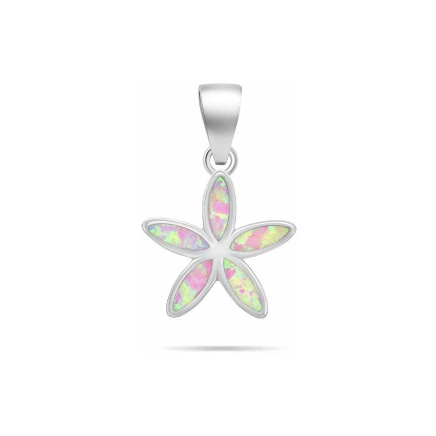 Brilio Silver Flower silver jewelry set with synthetic opals SET288WP – 2