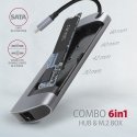 Axagon HMC-6M2 laptop dock/port replicator Wired USB 3.2 Gen 1 (3.1 Gen 1) Type-C Aluminium