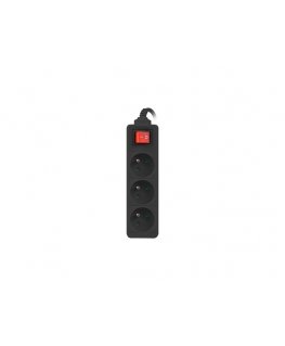 Lanberg PS1-03E-0300-BK pikendusjuhe 3 m 3 vahelduvvoolu kontakt Hoonesisene/hooneväline Must