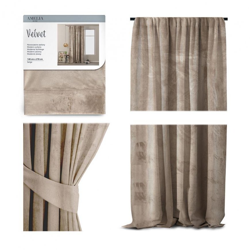 AmeliaHome Nakts aizkars AmeliaHome VELVET 140X270