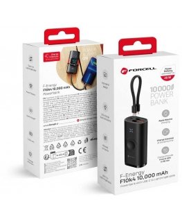 FORCELL F-ENERGY F10K4 toiteplokk, ühilduv Apple Watch PD QC3.0 3A 22,5W 10000 mAh musta värviga