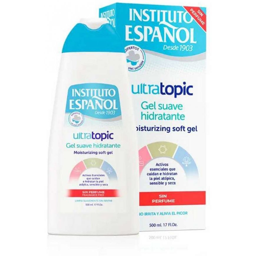Spāņu institūts Ultratopic mitrinošs gēls bez smaržas, 500 ml