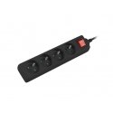 Lanberg PS1-04E-0150-BK power extension 1.5 m 4 AC outlet(s) Indoor Black