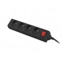 Lanberg PS1-04E-0150-BK pikendusjuhe 1,5 m 4 vahelduvvoolu kontakt Hoonesisene Must