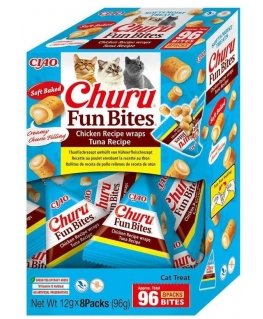 INABA Churu Fun Bites vistas un tunča gardumi kaķiem - 8x12g