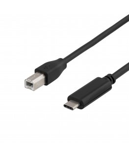 Deltaco USBC-1014 USB кабель USB 2.0 1 m USB B Черный