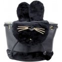 Lean Children's Backpack Plush Ears Adjustable Strap Black 22cm 4L Lean Children's Backpack Plush Ears Adjustable Strap Black 22cm 4L