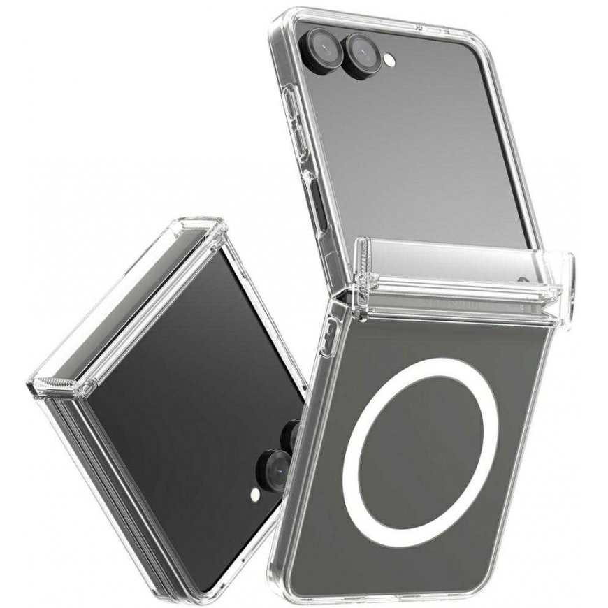Araree Duple 360 M MagSafe Qi2 case for Samsung Galaxy Z Flip7 transparent
