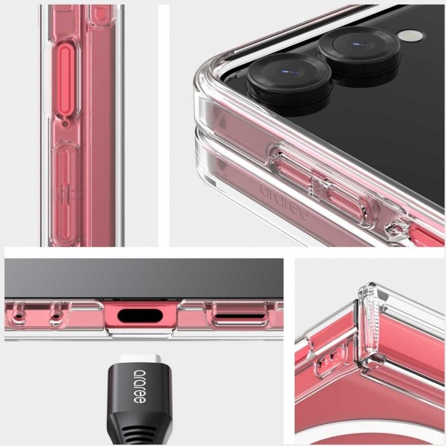 Dėklas Araree Duple 360 M MagSafe Qi2 do Samsung Galaxy Z Flip7 permatomas – 3