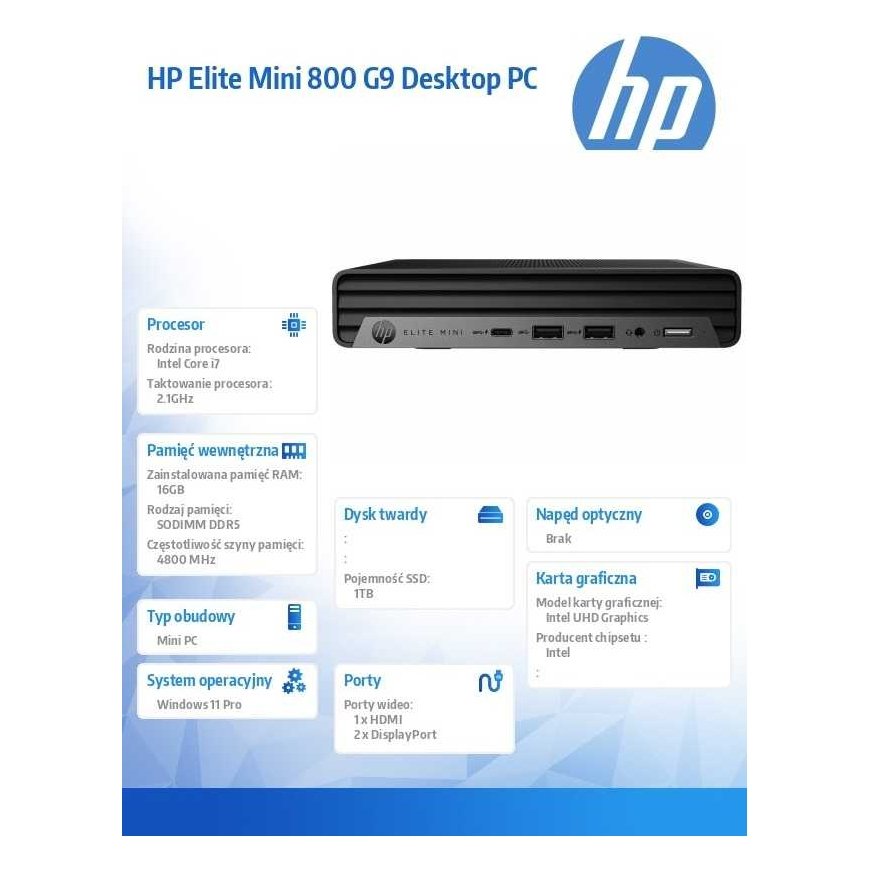 Стационарный компьютер Hewlett Packard (HP) Компонент elite mini 800 g9 i7-14700 1tb/16/w11p 998q6et – 4