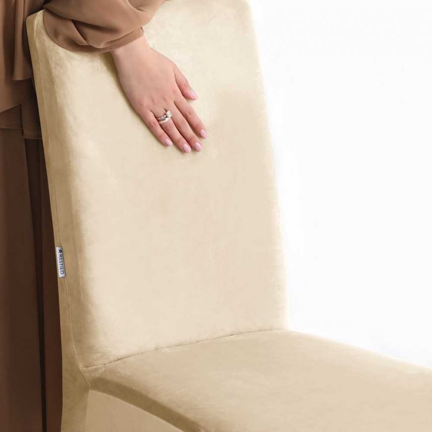 CLASSIC RESTILO sofa cover SENTO, light sand color, solid color, classic style – 4