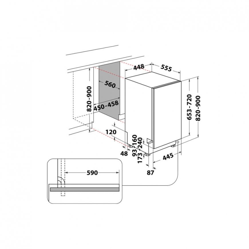 Whirlpool WSIC 3M27 Fully built-in 10 place settings E – 3