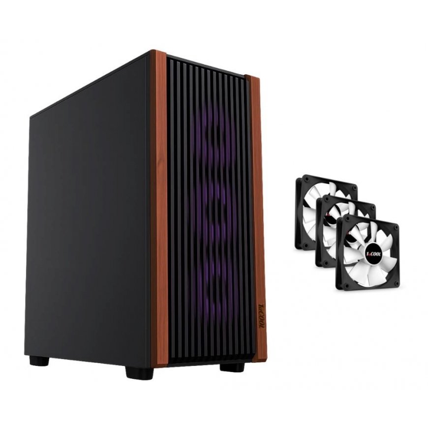 1St Cool „1stCOOL G6 Noble“ korpusas, vidutinio dydžio bokštas, ATX, AU, 3x 120 mm ventiliatoriai, juodas – 2