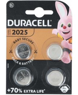 Battery - Duracell CR2025 3V Lithium Battery Set of 4 pcs.